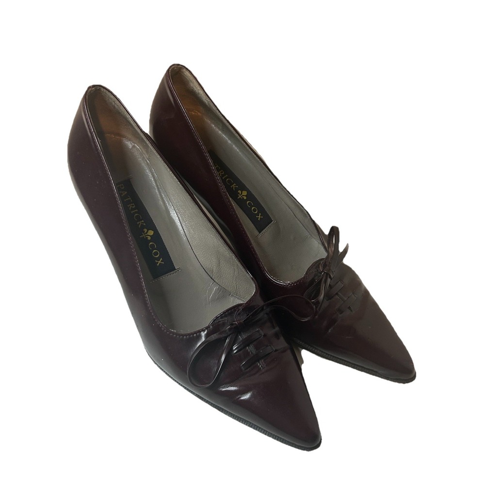 Vintage Rare 90s Patrick Cox Burgundy Heels Pumps Shoes size 37 Sz‎ 6